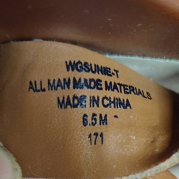 Guess Womens Brown Strap Leather Cork Wedge Sandals Size 6.5 - Picture 6 of 6